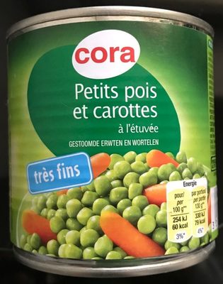 Petits pois et carottes à l'étuvée, très fins
