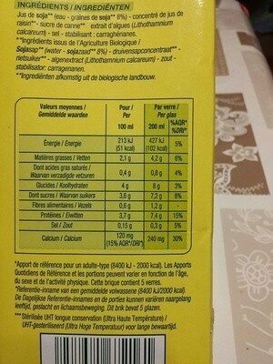 Boisson Soja Calcium