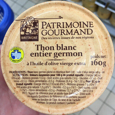 Thon blanc entier germon à l'huile d'olive vierge extra