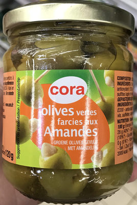 Olives vertes farcies aux amandes