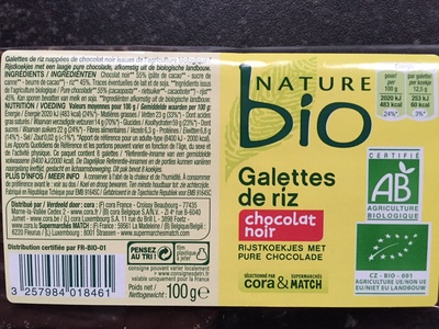 Galettes de riz chocolat noir