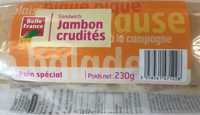 Sandwich Baguette Jambon Crudités