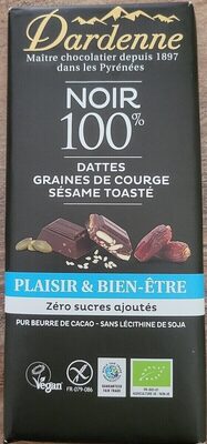 Noir 100% dattes, graines de courge, sésame toasté