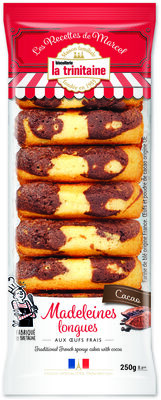 Les madeleines longues marbrées cacao de Marcel