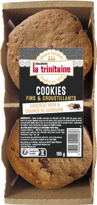 Cookies fins et croustillants pur beurre au chocolat noir et aux graines de sarrasin