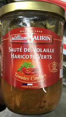 Sauté de volaille haricots verts tomates confites