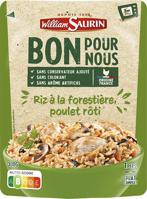 Riz à la forestière, poulet rôti