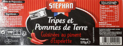 Tripes et pommes de terre cuisinées au piment d'Espelette