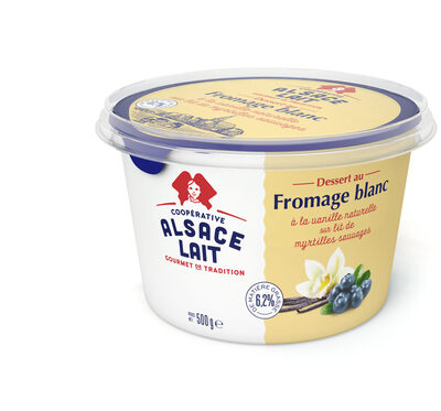 Dessert Au Fromage Blanc à la Vanille naturelle sur Lit de myrtilles sauvages