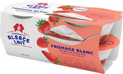 Fromage blanc Bibeleskaes sur lit de Fraises
