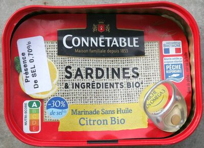 Sardines marinade sans huile citron bio