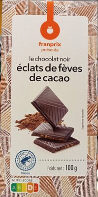 Chocolat noir aux éclats de fèves de cacao