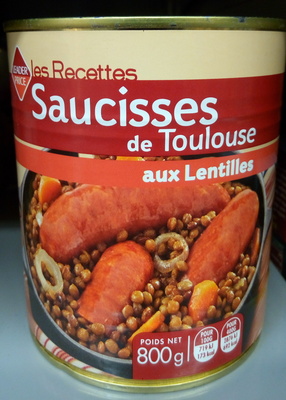 Saucisses de Toulouse aux lentilles