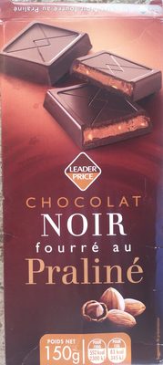 Chocolat noir fourré au praliné
