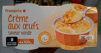 Crème aux oeufs saveur vanille