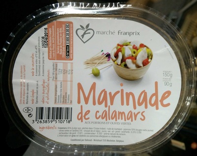 Marinade de calamars aux poivrons et olives vertes