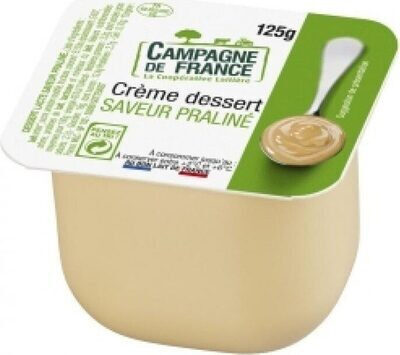 Crème dessert saveur praliné