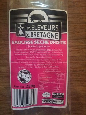 Saucisse sèche droite