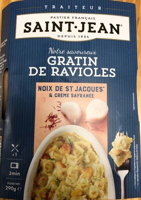 Gratin de Ravioles aux Noix de St Jacques & Crème safranée