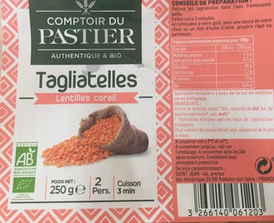 Tagliatelles Lentilles corail