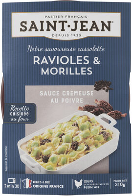 Cassolette de ravioles & morilles sauce crémeuse au poivre