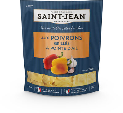Ravioli aux poivrons grillés & pointe d'ail