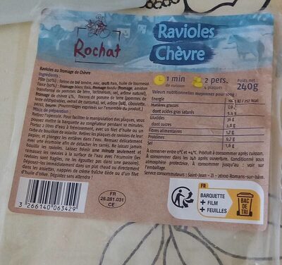 Raviolis chèvre