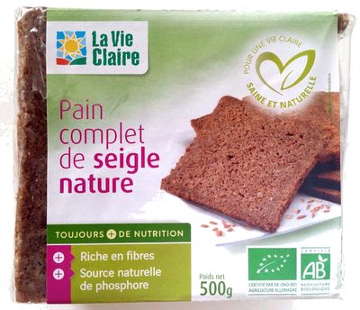 Pain complet de seigle nature