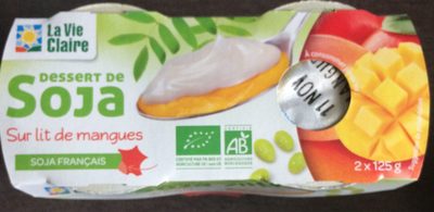 Dessert de soja sur lit de mangue