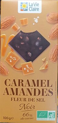Caramel amandes fleur de sel noir 66%