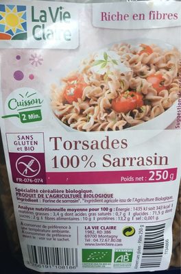Torsades 100% sarrasin