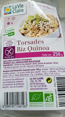 Torsades riz quinoa