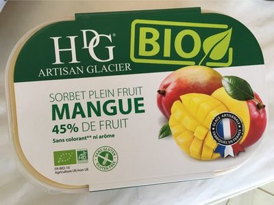 Sorbet plein fruit MANGUE BIO, 45% de fruit