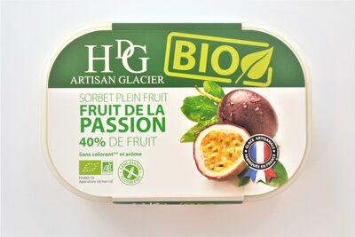Sorbet plein fruit FRUIT DE LA PASSION BIO, 40% de fruit