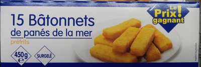 15 Bâtonnets de panés de la mer préfrits, Surgelé