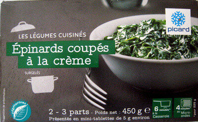 Epinards coupés à la crème