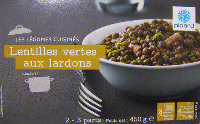 Lentilles vertes aux lardons, Surgelées