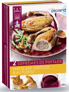 2 suprêmes de pintade farcis aux girolles et au porto