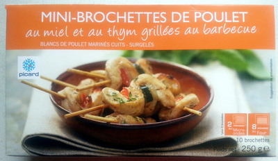 Mini-brochettes de poulet au miel et au thym grillées au barbecue