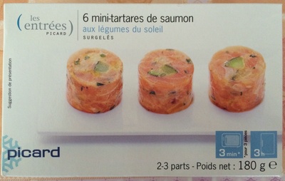 6 mini-tartares de saumon aux légumes du soleil