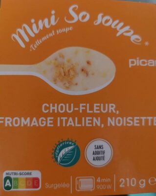 Mini so soupe chou fleur fromage italien noisette