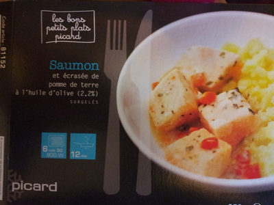 Saumon et écrasée de pomme de terre à l'huile d'olive (2,2%)