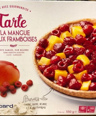 Tarte à la mangue et aux framboises