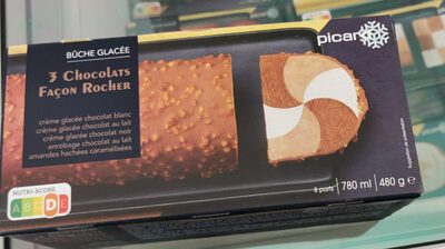 Buche glacée 3 chocolats façon rocher