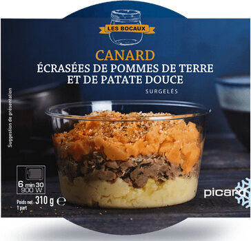 Canard, écrasée de pommes de terre et patates douces