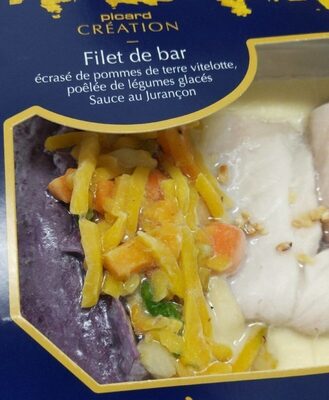 Filet de bar écrasé de pomme de terre vitelotte