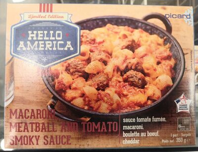 Macaroni meatball and tomato smoky sauce