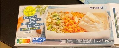 Colin céréales spaghetti de carottes sauce sudachi