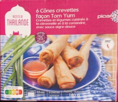 6 cônes crevettes façon Tom Yum