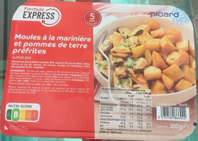 Moules a la marinière et pommes de terre préfrites
